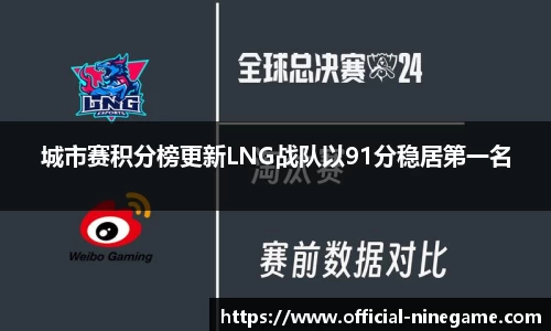城市赛积分榜更新LNG战队以91分稳居第一名